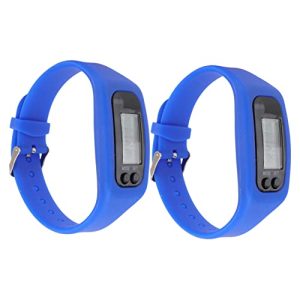 HEMOTON Reloj Electrónico Podómetro Digital Pulsera LCD Azul 2 Unidades Contador De Calorías y Distancia para Deporte y Actividad Física
