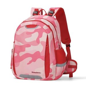 omedecal Mochila infantil para niños, bolsas de escuela secundaria para estudiantes de primaria, bolsas ligeras de 17 pulgadas, Rosa camuflado