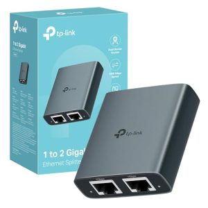TP-Link EH210 – Switch ethernet,Adaptador Switch gigabit 1 a 2 Puertos RJ45, Splitter Duplicador,Carcasa de Aleación de Aluminio, hasta 1000 Mbps, Plug & Play, Compatible con Cat5e/6/7/8