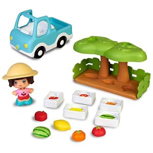 My First Pinypon – Market Garden, Huerto Pinypon, Granja, camioneta, Figura Grande, Piezas encajables y Accesorios de Juego, fomenta la Comida Saludable, Juguete a Partir de 1 año, Famosa (700017334)