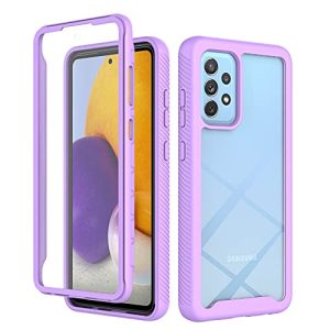 XINNI Funda para Samsung Galaxy A52S(A52 4G 5G) Antichoques 360 Grados con Protector de Pantalla Integrado Robusto Doble Cara Bumper Transparente Case Completa Carcasa, Morado Claro