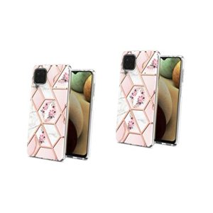 Angoily 2piezas Funda De Teléfono De Mármol Floral TPU para Resistente Caídas Diseño y Práctico Protección
