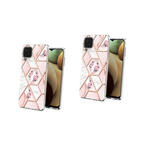 Angoily 2piezas Funda De Teléfono De Mármol Floral TPU para Resistente Caídas Diseño y Práctico Protección