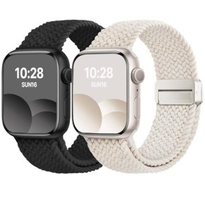 Fullmosa 2 Pack Upgraded Correas Para Apple Watch Con Cierre Magnético Para iWatch 44mm 40mm 45mm 41mm 42mm 38mm 46mm 49mm, Correa Nylon para iWatch Ultra Se 3/2/1 Series 11 10 9 8 7 6 5 4 3 2 1
