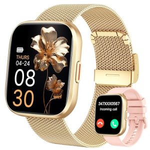 Reloj Inteligente Mujer, 1.85″ Smartwatch Mujer pulgadas con Llamadas, IP68 Impermeable, 120+ Modos Deportivos con HD Pantalla Táctil, Podómetro, Monitor de Sueño, Impermeable IP68 para Android iOS