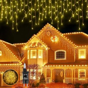 targetone Luces LED blancas cálidas de hadas para uso en interiores y exteriores, 528 ledes, 15 m, 8 modos, luces de alambre de cobre IP44 para fiestas, bodas, jardín, Navidad, salón, patio, cortina