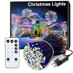 ARKOCHIC 30M Luces Navidad Exterior, 300 LED Luces Árbol Navidad Interior Con Control Remoto Y 8 Modos, IP65 Impermeable Multicolor Luz Navideñas Exterior Decoración Para Jardín Boda Fiesta