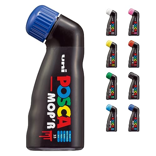 Posca Uni-Ball 183251 - Marcador Posca Mop'R Pcm-22, Punta De Sello Redonda 3 - 19 Mm, Azul, 1 Pieza, Forma Ergonómica