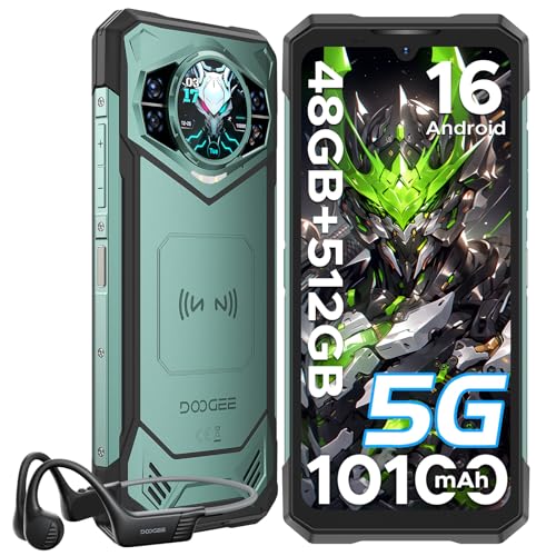 DOOGEE S200X 5G Telefono Movil Resistente Android 16, 48GB+512GB Móvil Irrompible, 10100mAh/33W 6.72" y AMOLED 1,32" Moviles Rugerizados, 100MP, WiFi 6/Face ID/NFC/GPS con Auriculares Conducción Ósea