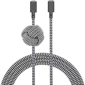 Native Union Cable Night – Cable USB-C a Lightning Reforzado y Ultrarresistente de 3 m [Certificado MFi] con Lastre de Nudo Compatible con iPhone 14, iPhone 13 y anteriores (Zebra)