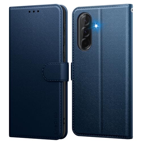 SineOrdo Funda Compatible con Samsung Galaxy A36 5G Carcasa, Libro Samsung Galaxy A36 5G Funda con Tapa Piel Suave Cuero Tarjetero Flip Wallet Móvil Case Azul