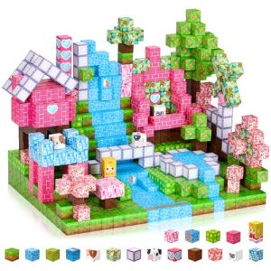 Coolzon Bloques de Construcción Magnéticos 154Pcs, Juguetes Creativos de Bloques Magnéticos Juguetes Sensoriales,Juego de Construcciones Magneticas de Regalos para Niños de 3 + Años