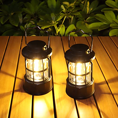Guijiyi Linterna de Camping, 2 Piezas Lámpara de Camping LED a Pilas, Farol Camping 3 Modos Luz de Emergencia, Luz de Carpa IPX4 Resistente al Agua para Acampar Caminar Pescar Cortes de Energía y Más