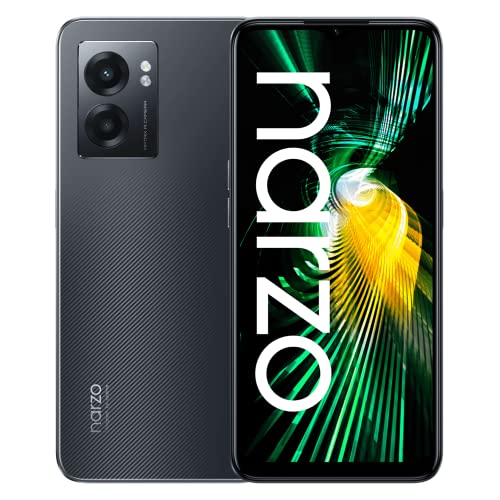 realme Narzo 50 5G-6+128 GB Smartphone Libre, Batería masiva de 5000 mAh, Procesador Dimensity 810 5G, Carga Dart de 33 W, Pantalla ultrafluida de 90 Hz, NFC, Dual Sim, Android 12, Hyper Black