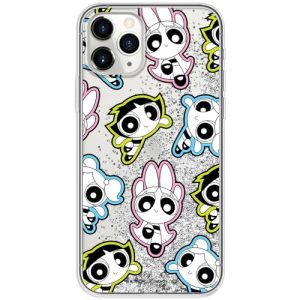 ERT GROUP Funda para teléfono móvil Apple iPhone 11 Pro MAX Original y con Licencia Oficial de The Powerpuff Girls con diseño The Powerpuff Girls 022, con Efecto desbordante de Purpurina