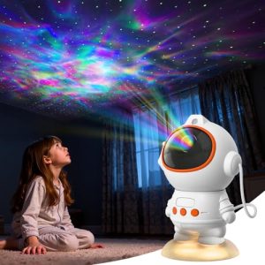 Fokky Proyector de Cielo Estrellado con Astronauta, Luz Nocturna LED para Niños con 8 Modos de Cielo Estrellado y Función de Proyección Nocturna de Estrellas, Control Remoto, Proyector de Galaxia