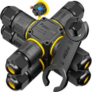 PEBA® Conector de cable estanco IP68,Cajas de Conexiones Impermeables,Conectores electricos rapidos de 4 vías,Manguito de conexión eléctrico exterior 3 pines para jardín apto para cables 4-12mm 2pcs