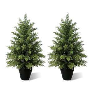 Vitalismo Planta Artificial Grande Ciprés, Árbol Artificial Interior Exterior con Maceta Cedro Topiario Falso Decoración Verdor para Entrada Salón Terraza Jardín Casa Oficina Local Comercial