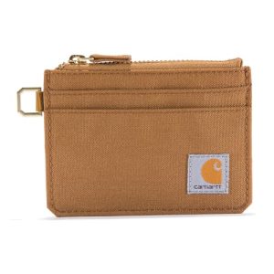 Carhartt Carteras Resistentes para Mujer, Disponibles en Varios Estilos y Colores, Pato de Nailon con Cremallera, Color marrón, Talla única