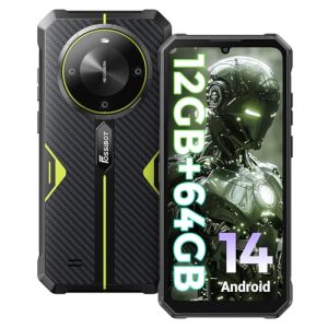 FOSSiBOT F105 Irrompible Android 14 Smartphone, 6.745 «FHD + Pantalla Impermeable Smartphone, 10300mAh irrompible teléfono móvil, 12(4+8) GB+64GB/128GB Ampliable, 20MP/4G-Dual SIM/OTG/GPS (Verde)
