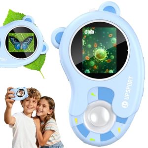 Microscopio y Cámara UPSPORT 2 en 1 para Niños, Microscopio Digital Portátil de Mano de 1000X, Pantalla HD de 2 Pulgadas, Juguetes Educativos, Niñas y Niños de 3 a 12 Años.