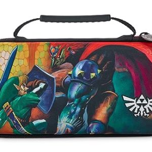 Power A Funda Protectora Nintendo Switch, Switch Lite y Modelo OLED, Funda Protectora rígida con asa de Transporte y Almacenamiento para 9 Tarjetas de Juego, Oficial: Link vs Ganondorf