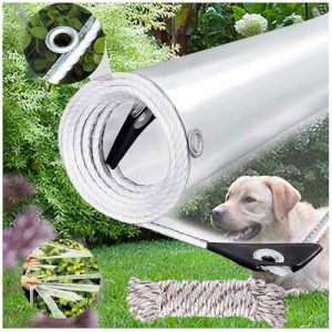 Lona Protección Transparente con Ojales 9.8×9.8ft, 0,35mm Espesor Lona de PVC Impermeable, Multiusos Toldo para Muebles, Piscina, Coche, Jardín, Incluyendo Cuerdas y Ataduras (3x3m)