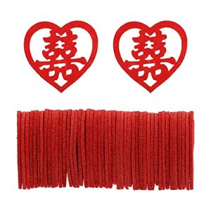 STOBOK 200 Piezas Palabra Feliz Pegatinas Adorno De Boda Tradicional Decoración De La Natividad Boda Nueva Casa Decoraciones Corte Doble Boda Pegatinas Lanzamiento De Mano Tela No Tejida