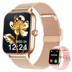 LODIMEKE Reloj Inteligente Mujer Hombre Llamada Presión Arterial Frecuencia Cardíaca Sueño, 1.96» AI Smartwatch Deportivo 100+ Deportes, IP67 Podómetro Alarma Calculadora Clima iOS Android