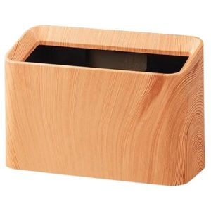 Alipis Papelera De Escritorio Retro Compacta Con Textura De Madera Contenedor Pequeño Para Oficina Cocina Sala Y Dormitorio Diseño Estable Para Organización Y Limpieza