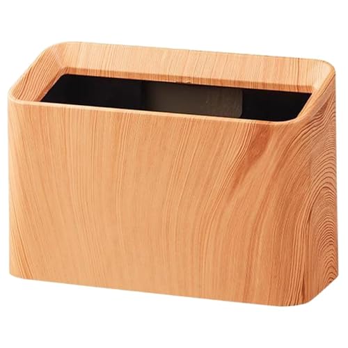 Alipis Papelera De Escritorio Retro Compacta Con Textura De Madera Contenedor Pequeño Para Oficina Cocina Sala Y Dormitorio Diseño Estable Para Organización Y Limpieza