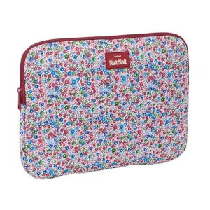 safta Funda para Portatil 14 Pulgadas ‘Flores Coimbra Burdeos’, 34X25X2 cm