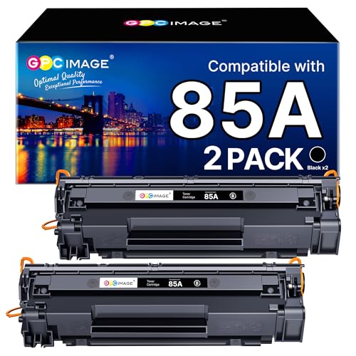 GPC Image 85A CE285A Tóner Negro Compatible para HP CE285A 85A Tóner para HP LaserJet P1102W P1102 P1100 P1106 P1108 P1109 M1130 M1132 M1210 M1210MFP M1212 M122 12NF MM. 1217NFW (2 Pack)
