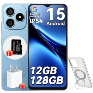 Blackview Wave 9C Telefonos Moviles Android 15 con Funda de Teléfono, Smartphone 12GB+128GB/2TB TF, Moviles Baratos IP54 6,56″, Mobile Phone Octa-Core, Dual SIM, 13+8MP, Face ID, Fingerprint, OTG, GPS