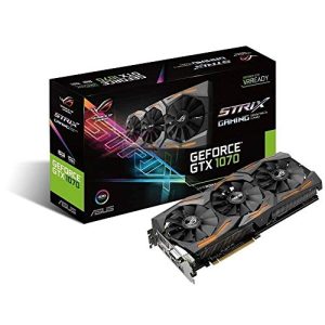 ASUS STRIX-GTX1070-8G-GAMING – Tarjeta gráfica (Strix, NVIDIA GeForce GTX 1070, 8 GB, GDDR5, DVI, HDMI, DP) Color Negro