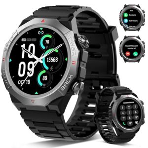 Ddidbi Reloj Inteligente Hombre Mujer con Llamadas, 1.39″ Militar Smartwatch con 110+ Modos Deportivos, Monitor de Ritmo Cardíaco y Sueño. Pulsera Actividad IP68 Impermeable para Android iOS, Negro