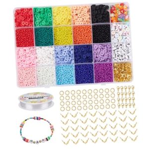 LALAFINA Cuentas De Arcilla Plástica Kit De Manualidades Para Hacer Joyas Adecuadas Para Diy