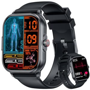 Reloj Inteligente Hombre Smartwatch con Llamadas: 2.01″ HD Smart Watch con ECG+HRV Pulsómetro Monitor Presion Sueño 100+ Modos Deportivos Podómetro Pulsera Actividad IP68 Impermeable para iOS Android