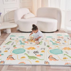 Alfombra Plegable Acolchada 150×180 – Manta Impermeable Reversible para Juegos de Bebé – Gimnasio y Actividades Infantiles