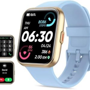 Reloj Inteligente Hombre con Llamadas y Voz de Alexa, WhatsApp Notificaciones, 1.85″ Smartwatch Mujer con SpO2/Pulsómetro/Monitor de Sueño, 110 Modos Deportes, 3ATM Pulsera Hombre para iPhone Android