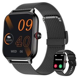 LODIMEKE Reloj Inteligente Mujer Hombre Llamada Presión Arterial Frecuencia Cardíaca Sueño, 1.96» AI Smartwatch Deportivo 100+ Deportes, IP67 Podómetro Alarma Calculadora Clima iOS Android