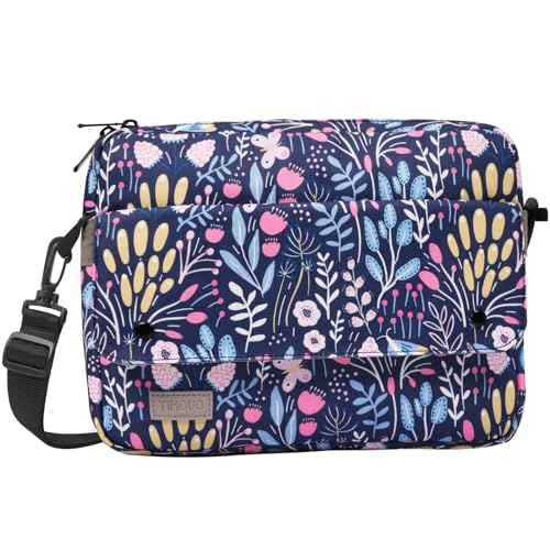 TiMOVO 9-11" Funda de Tableta con Bandolera para iPad 10ª Gen. 10.9", iPad 9ª/8ª/7ª Gen. 10.2", iPad Air 11/Air 5ª/4ª Gen. 10.9",Galaxy Tab A9+/A9 Plus 11", Flor de Colores