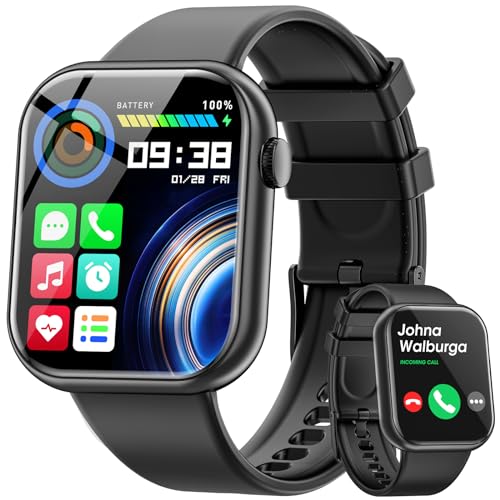 Hwagol Reloj Inteligente Hombre Mujer, 1.85" HD Smartwatch Hombre con Bluetooth Llamada, Reloj Smartwatch con 140+ Modos Deportivos/Pulsometro/SpO2/Sueño, Relojes Inteligentes para Android iPhone