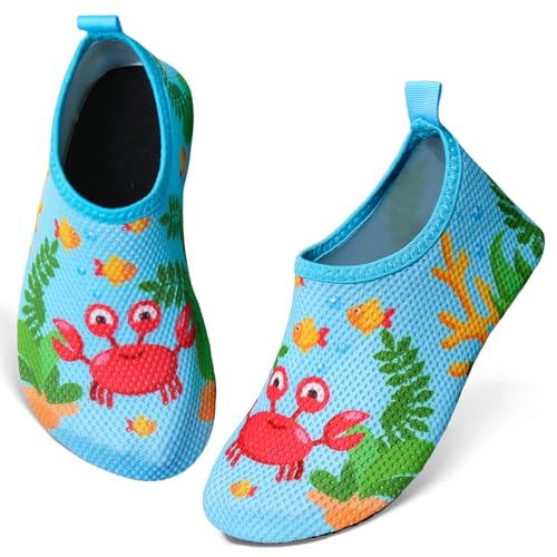 Escarpines Niño Niña Zapatillas de Agua Playa, Secado Rápido Calcetines Piscina Niño Agua Zapatos Escarpines para Bebe, Calzado Descalzo de Surf Buceo Natación 22-33EU
