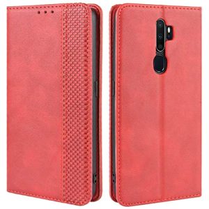 HualuBro Funda para OPPO A9 2020, Carcasa de Protectora Cuero PU Billetera Cartera Plegable Funda [Ranuras de Tarjeta] Flip Cover para OPPO A9 2020, A11, A11X, A5 2020 Case (Rojo)