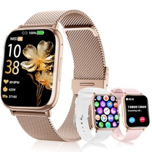 Reloj Inteligente Mujer 1.83″ HD Pantalla Táctil Smartwatch con Llamadas Bluetooth Fitness Tracker 120+ Modos Deportivos Pulsometro SpO2 Presión Arterial IP68 Monitor de Sueño Android iOS (Oro rosa)