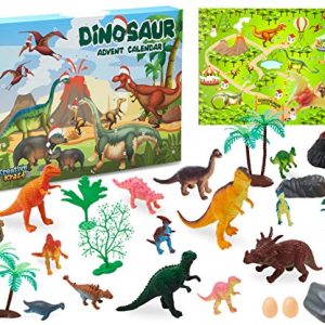 KreativeKraft Calendario Adviento 2025 Niños Calendário Cuenta Atrás para Navidad con 24 Juguetes Animales o Dinosaurios Regalos Niños (Multicolor Dinosaurs)