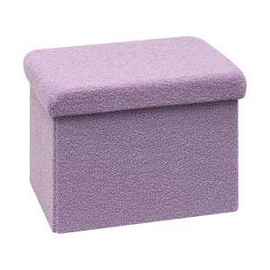 Bonlife Baúl de Almacenaje Plegable,Taburete Reposapiés,Puf de Cubo Otomanas,para Sala de Estar, Dormitorio, Entrada,42 x 32 x 32 cm,Púrpur