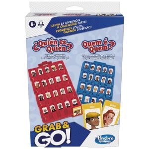 Hasbro Gaming Juego ¿Quién es Quién? Grab and Go, Juego de Mesa de Portatil para Adivinar el Personaje, Juguetes para Niños y Niñas de 6 Años o Más, Fiestas al Aire Libre con Amigos y Familia