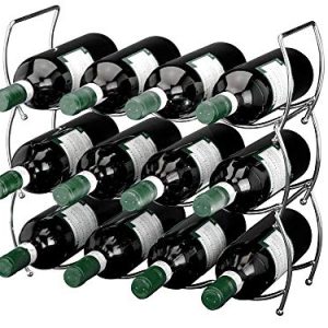 Viscio Trading 171532 – Botellero cromado apilable, acero, plata, 13 x 40 x 40 cm